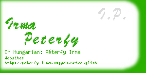 irma peterfy business card